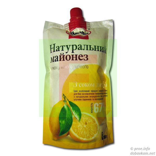 Майонез ТМ «МакМай» с соком лимона