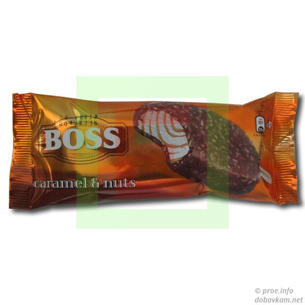 Мороженое «Boss» с карамелью и орехами