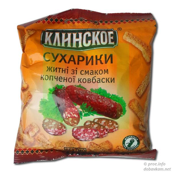 Сухарики «Клинское» копченая колбаска