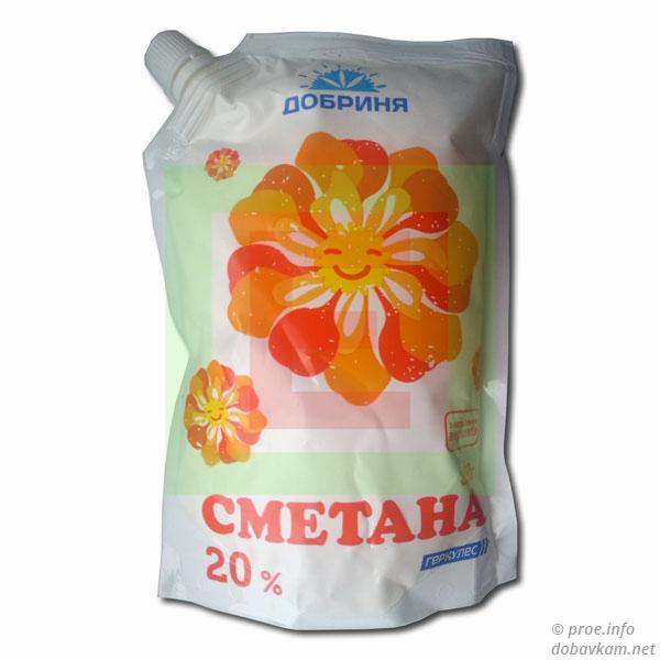 Сметана ТМ «Добрыня» 20%