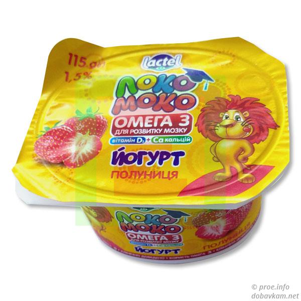 Йогурт «Клубника» «Lactel»
